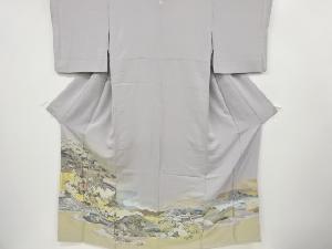 リサイクル　寿光織　時代人物・風景模様織り出し一つ紋色留袖